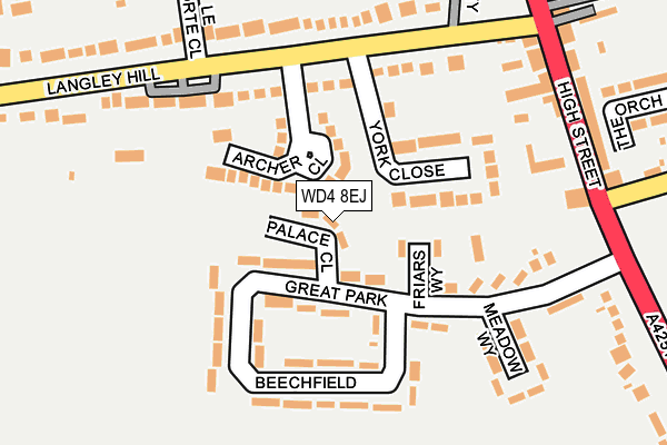 WD4 8EJ map - OS OpenMap – Local (Ordnance Survey)