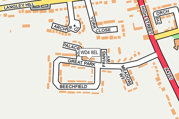 WD4 8EL map - OS OpenMap – Local (Ordnance Survey)