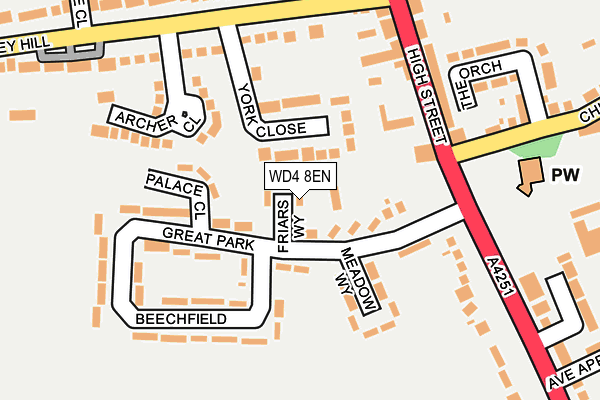WD4 8EN map - OS OpenMap – Local (Ordnance Survey)