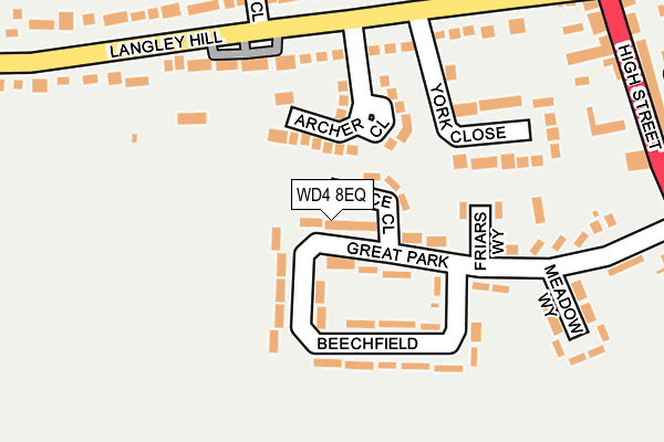 WD4 8EQ map - OS OpenMap – Local (Ordnance Survey)