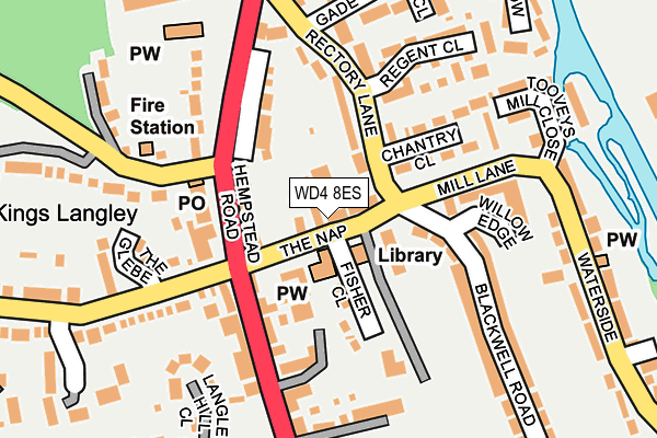 WD4 8ES map - OS OpenMap – Local (Ordnance Survey)