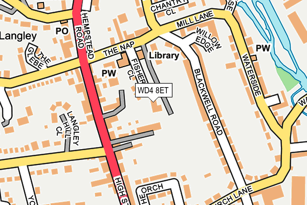 WD4 8ET map - OS OpenMap – Local (Ordnance Survey)