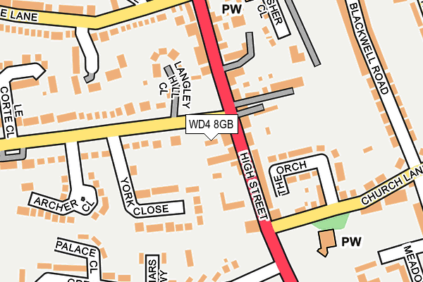 WD4 8GB map - OS OpenMap – Local (Ordnance Survey)