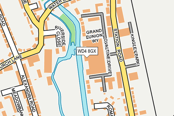 WD4 8GX map - OS OpenMap – Local (Ordnance Survey)