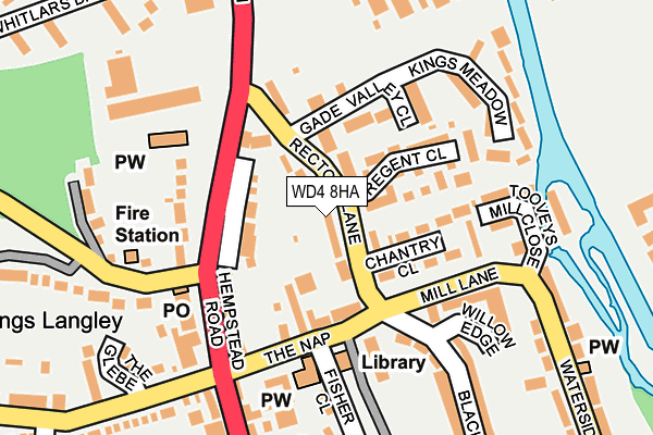 WD4 8HA map - OS OpenMap – Local (Ordnance Survey)