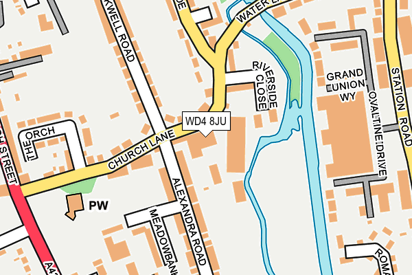 WD4 8JU map - OS OpenMap – Local (Ordnance Survey)
