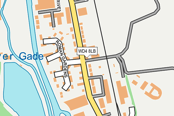 WD4 8LB map - OS OpenMap – Local (Ordnance Survey)