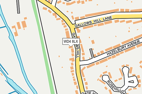 WD4 8LX map - OS OpenMap – Local (Ordnance Survey)