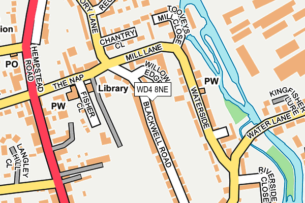 WD4 8NE map - OS OpenMap – Local (Ordnance Survey)
