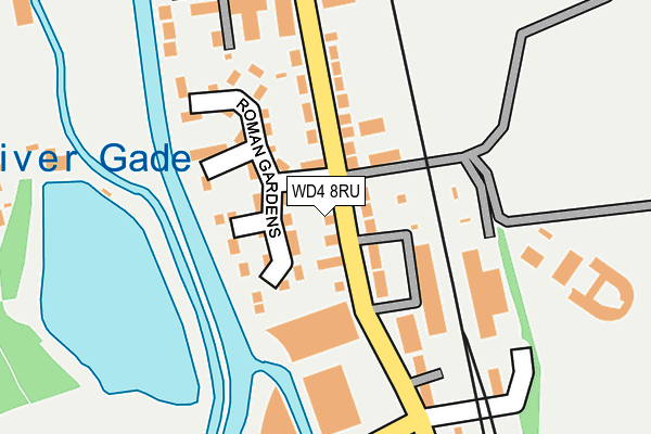 WD4 8RU map - OS OpenMap – Local (Ordnance Survey)