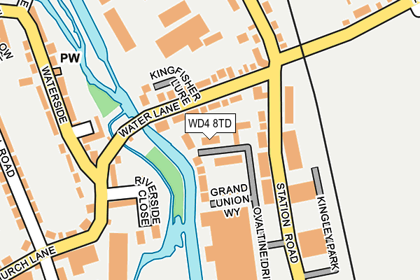 WD4 8TD map - OS OpenMap – Local (Ordnance Survey)