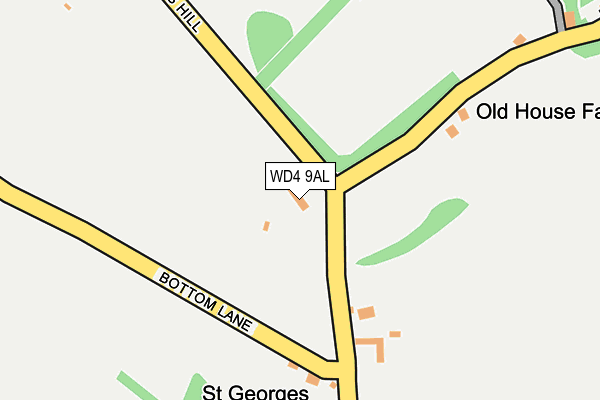 WD4 9AL map - OS OpenMap – Local (Ordnance Survey)