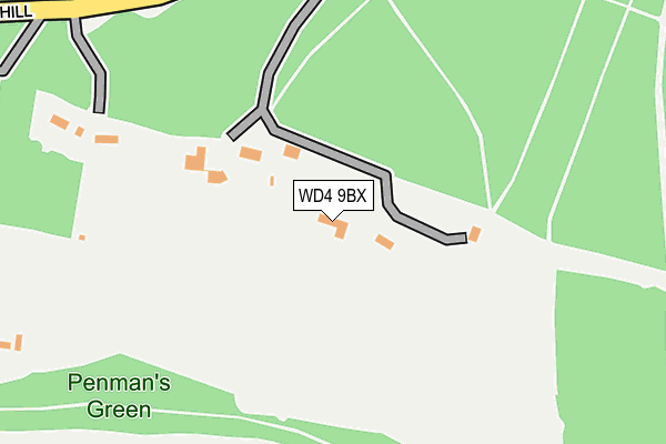 WD4 9BX map - OS OpenMap – Local (Ordnance Survey)
