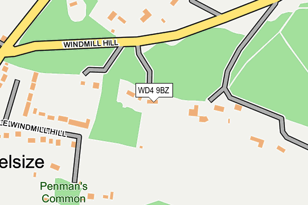 WD4 9BZ map - OS OpenMap – Local (Ordnance Survey)