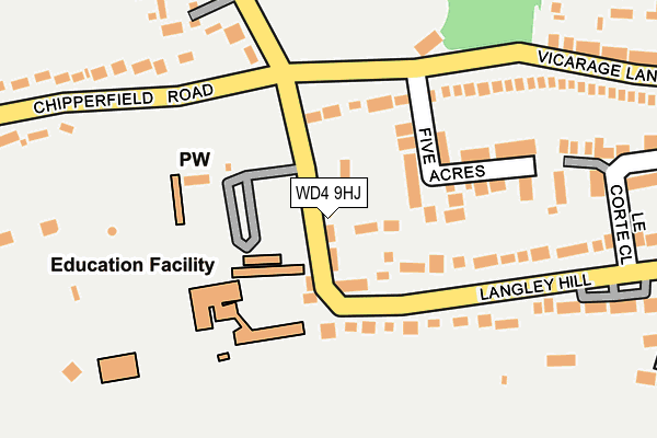 WD4 9HJ map - OS OpenMap – Local (Ordnance Survey)