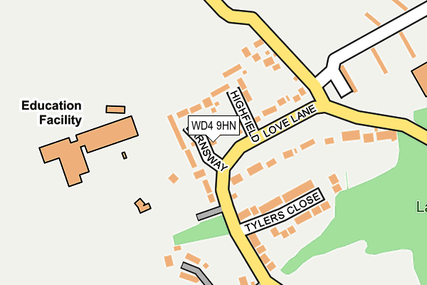 WD4 9HN map - OS OpenMap – Local (Ordnance Survey)