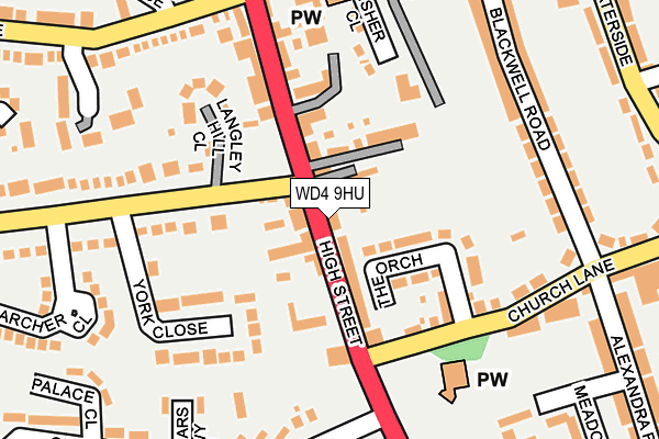 WD4 9HU map - OS OpenMap – Local (Ordnance Survey)
