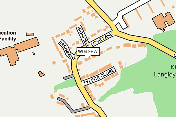 WD4 9HW map - OS OpenMap – Local (Ordnance Survey)