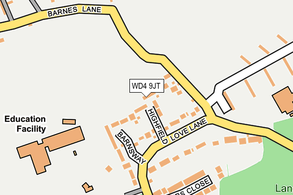 WD4 9JT map - OS OpenMap – Local (Ordnance Survey)