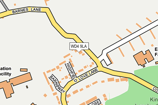 WD4 9LA map - OS OpenMap – Local (Ordnance Survey)