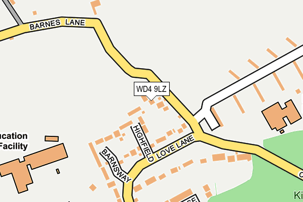 WD4 9LZ map - OS OpenMap – Local (Ordnance Survey)