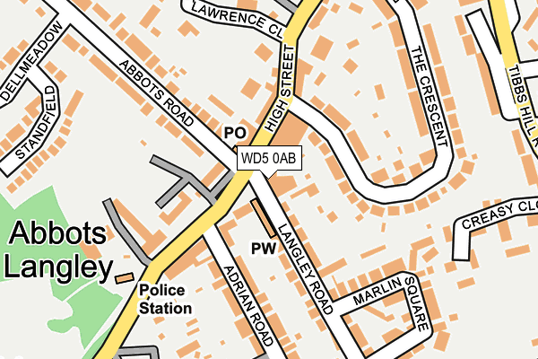 WD5 0AB map - OS OpenMap – Local (Ordnance Survey)