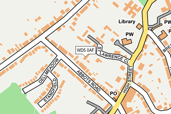 WD5 0AF map - OS OpenMap – Local (Ordnance Survey)
