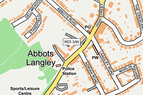 WD5 0AN map - OS OpenMap – Local (Ordnance Survey)