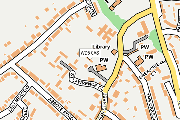 WD5 0AS map - OS OpenMap – Local (Ordnance Survey)