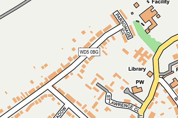 WD5 0BG map - OS OpenMap – Local (Ordnance Survey)