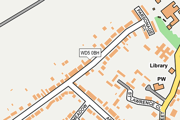WD5 0BH map - OS OpenMap – Local (Ordnance Survey)