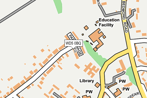 WD5 0BQ map - OS OpenMap – Local (Ordnance Survey)