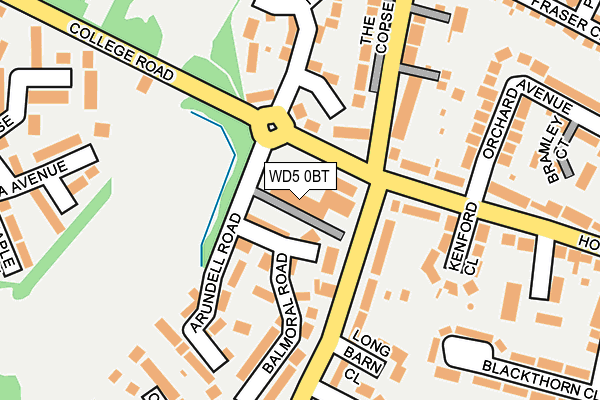 WD5 0BT map - OS OpenMap – Local (Ordnance Survey)