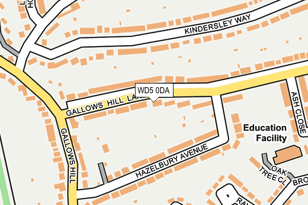 WD5 0DA map - OS OpenMap – Local (Ordnance Survey)