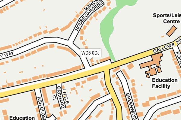WD5 0DJ map - OS OpenMap – Local (Ordnance Survey)