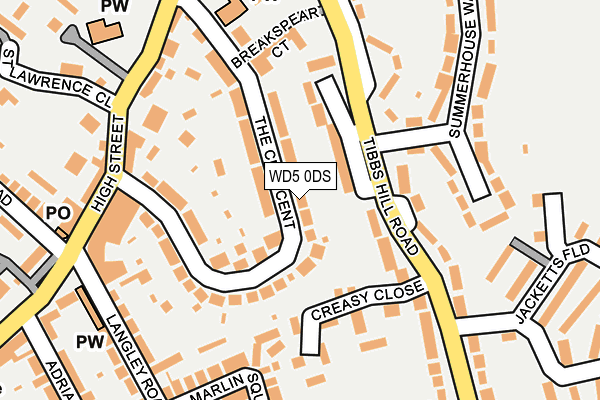 WD5 0DS map - OS OpenMap – Local (Ordnance Survey)
