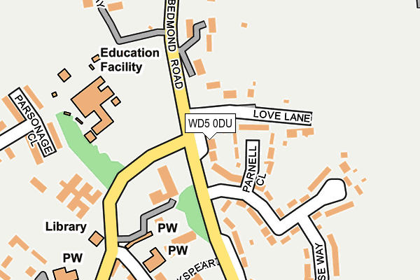 WD5 0DU map - OS OpenMap – Local (Ordnance Survey)