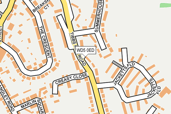 WD5 0ED map - OS OpenMap – Local (Ordnance Survey)