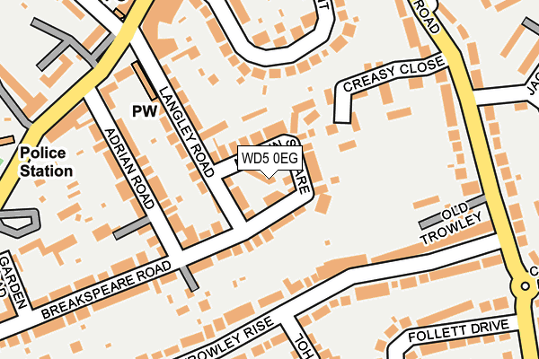 WD5 0EG map - OS OpenMap – Local (Ordnance Survey)
