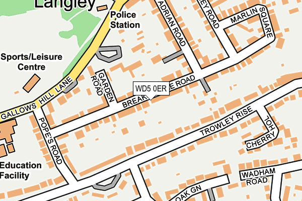 WD5 0ER map - OS OpenMap – Local (Ordnance Survey)