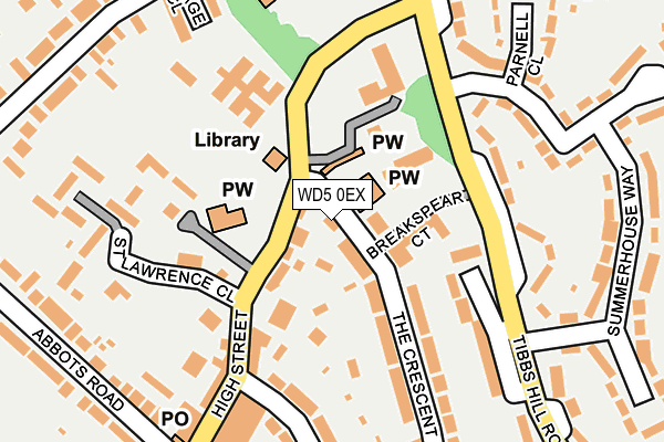 WD5 0EX map - OS OpenMap – Local (Ordnance Survey)