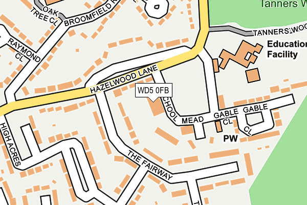 WD5 0FB map - OS OpenMap – Local (Ordnance Survey)