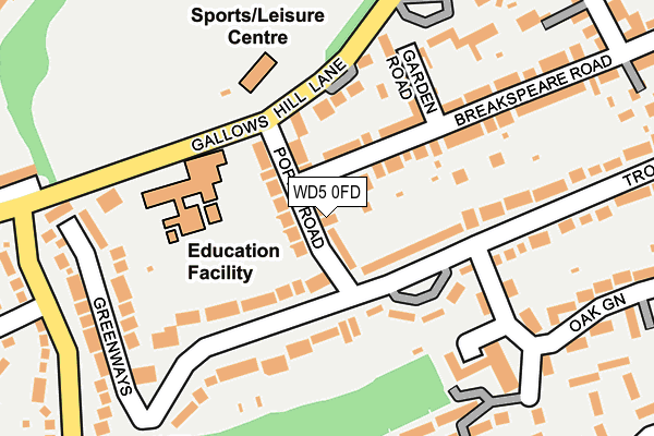 WD5 0FD map - OS OpenMap – Local (Ordnance Survey)