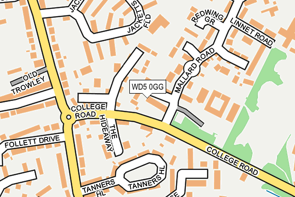 WD5 0GG map - OS OpenMap – Local (Ordnance Survey)