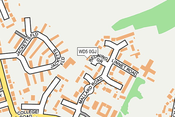 WD5 0GJ map - OS OpenMap – Local (Ordnance Survey)