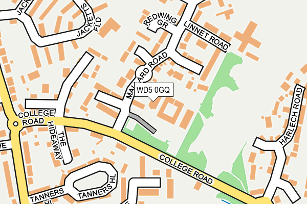 WD5 0GQ map - OS OpenMap – Local (Ordnance Survey)
