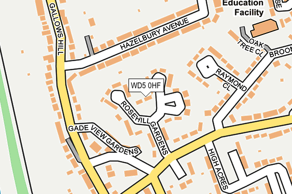 WD5 0HF map - OS OpenMap – Local (Ordnance Survey)