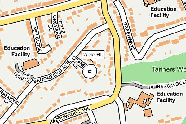 WD5 0HL map - OS OpenMap – Local (Ordnance Survey)