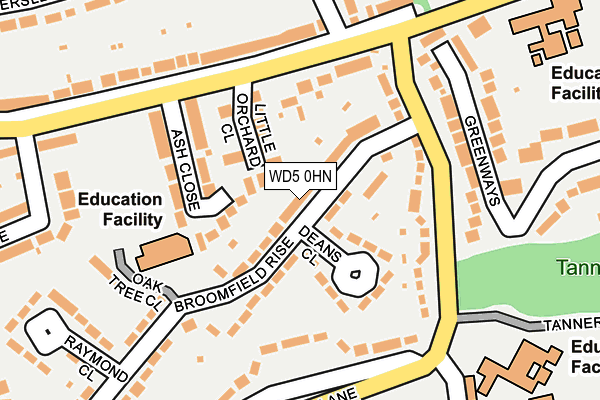 WD5 0HN map - OS OpenMap – Local (Ordnance Survey)