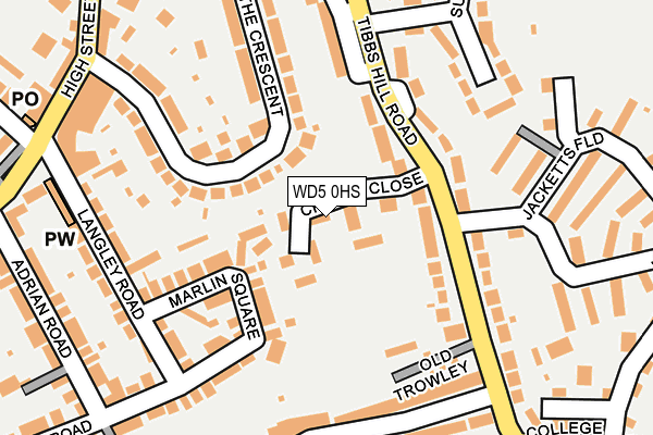 WD5 0HS map - OS OpenMap – Local (Ordnance Survey)